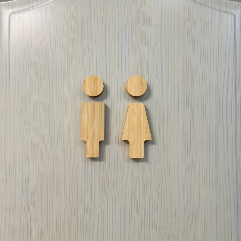 Home Bathroom Door Signs - 2 stuks houten badkamerbord voor toiletdeuren