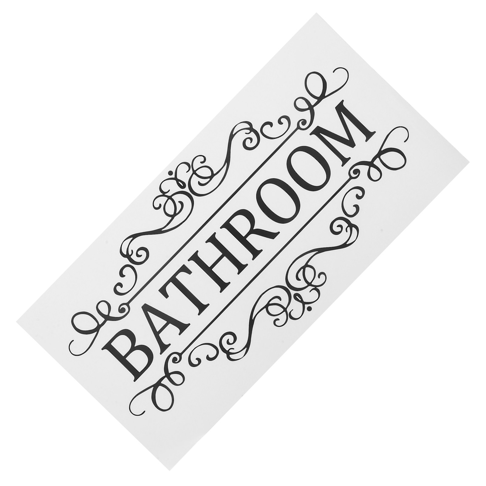Home Bathroom Door Signs - Afneembare waterdichte badkamerwandsticker, zwarte deurplaat voor