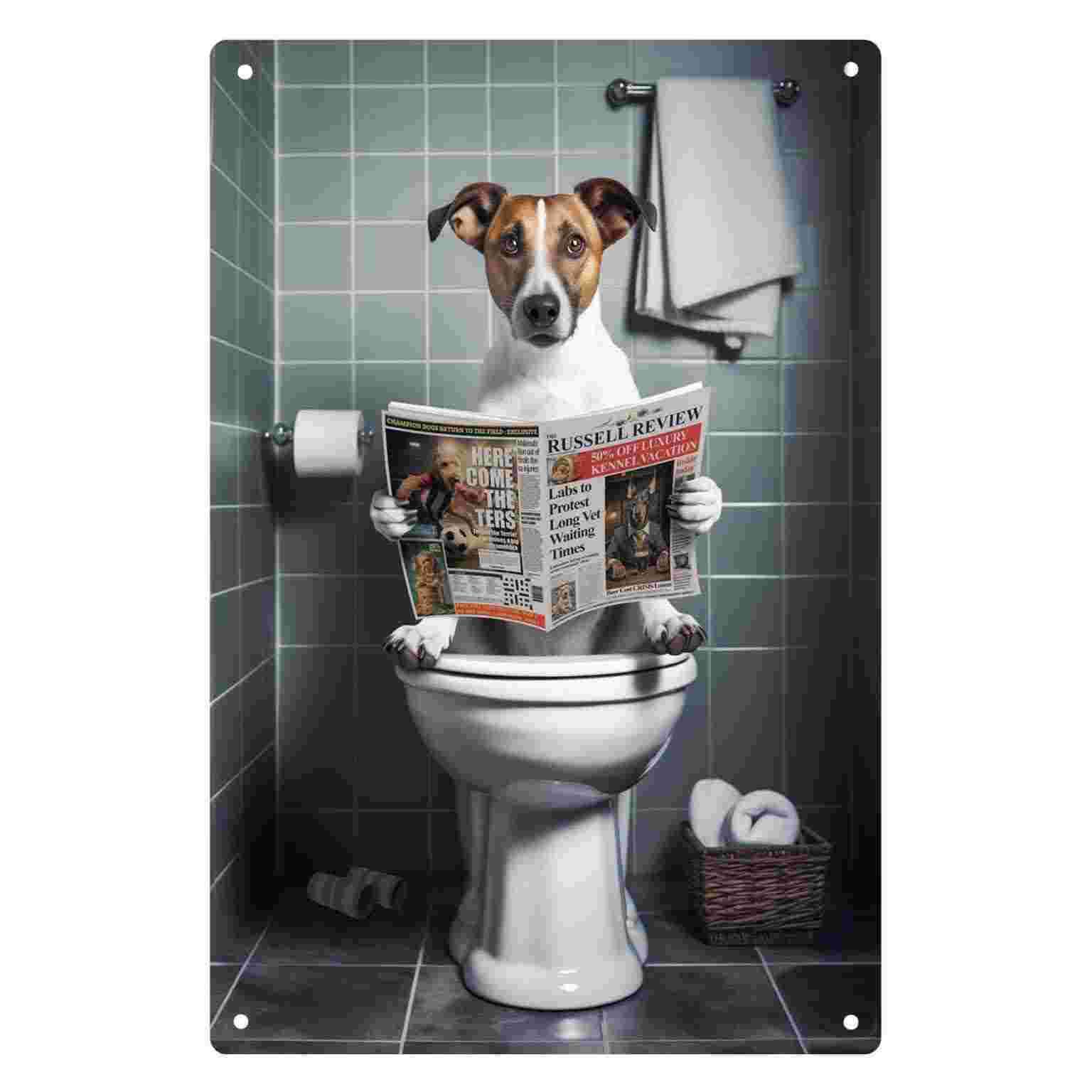 Home Bathroom Decor - 2D FLAT 1pc grappige hond die