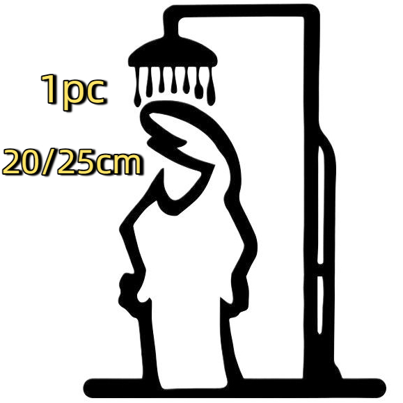 Home Bathroom Door Signs - Zwarte douche figuur wanddecoratie minimalistische lijn