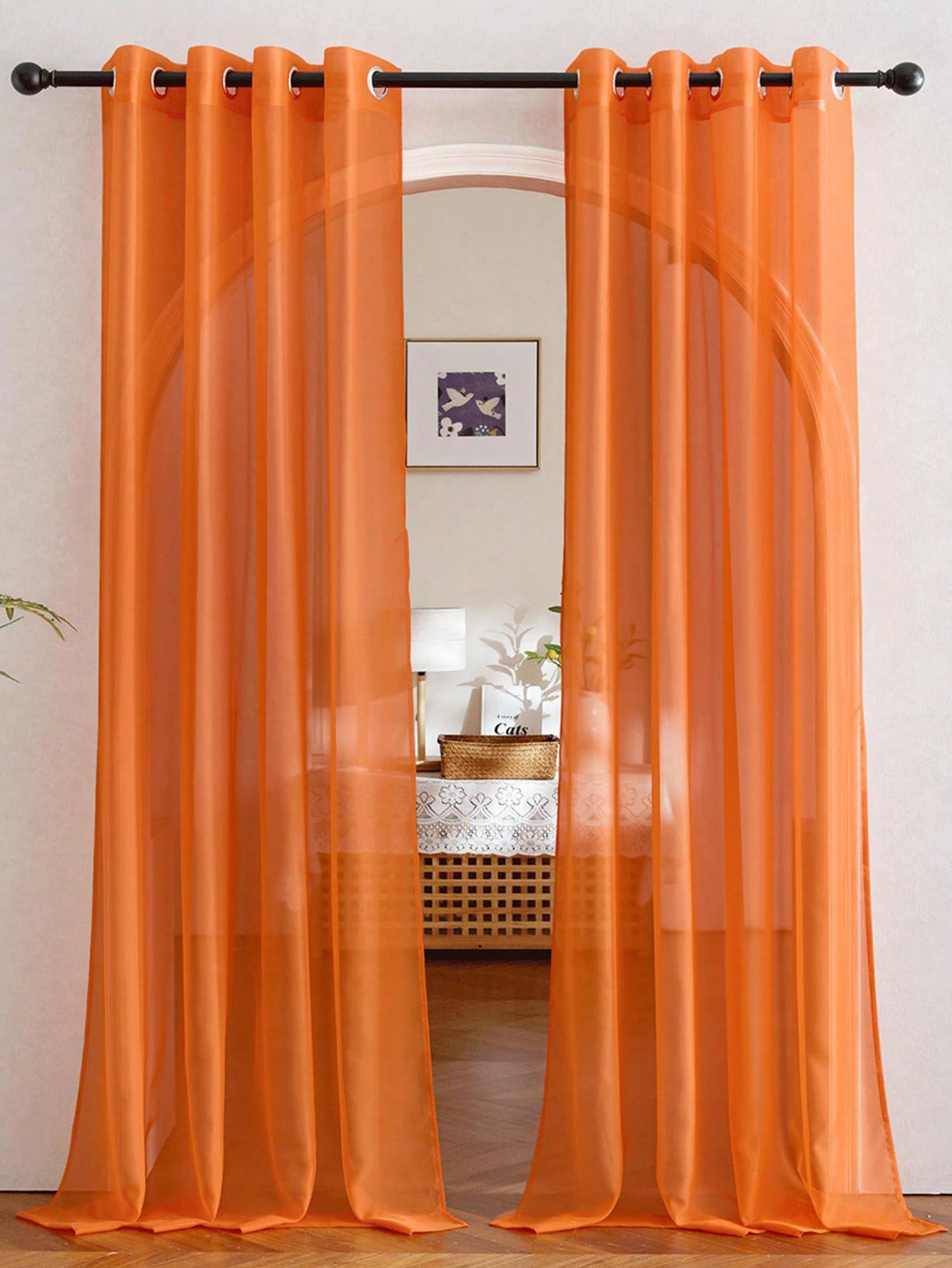 Home Bathroom Decor - 1 stuk elegante transparante oranje organza