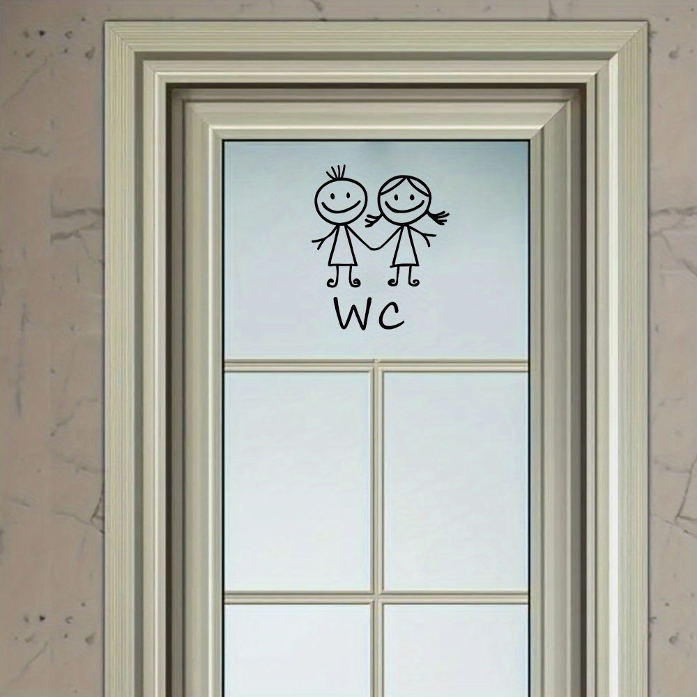Home Bathroom Door Signs - 1 st Cartoon Mannen En Vrouwen