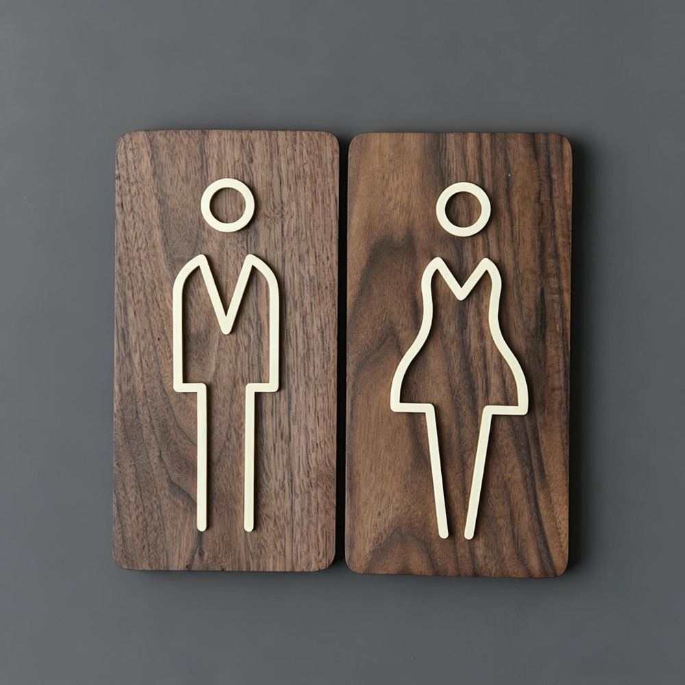 Messing toiletdeur bord, goude - Home Bathroom Door Signs recensie en prijs