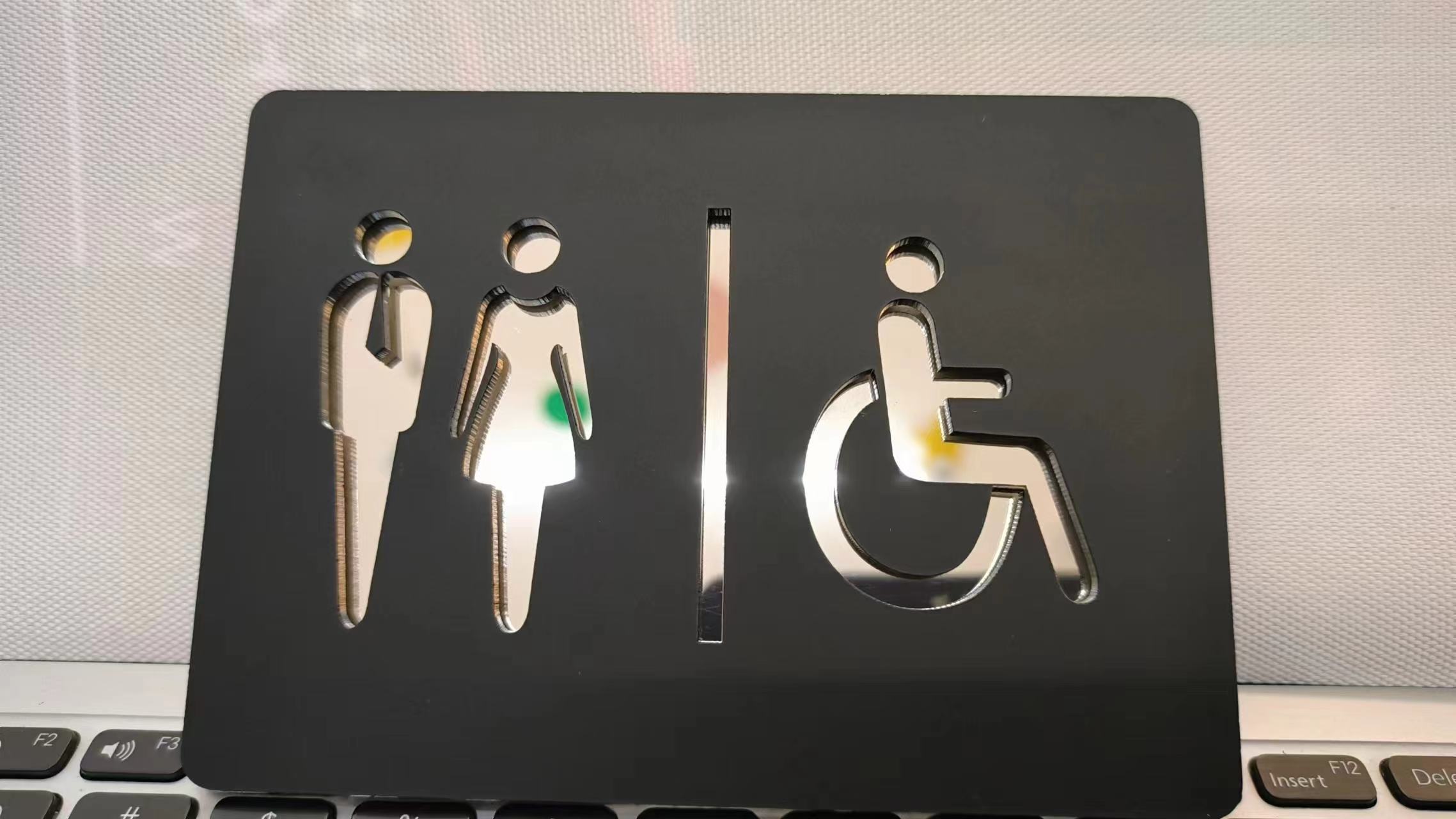 Mat Zwart Goud Toiletbord Acry - Home Bathroom Door Signs recensie en prijs