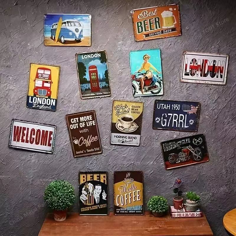 Metalen wanddecoratieposter -  - Home Bathroom Decor recensie en prijs
