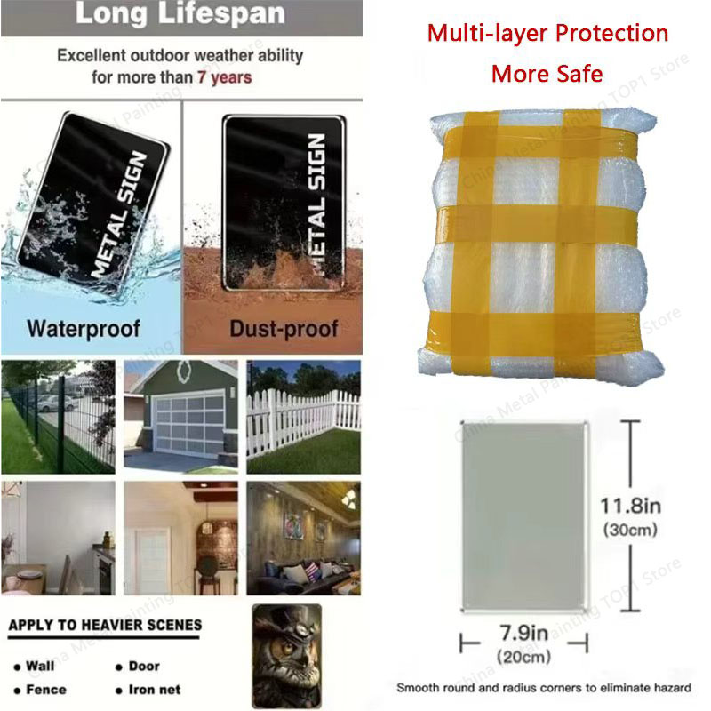 Metalen wanddecoratieposter -  - Home Bathroom Decor recensie en prijs