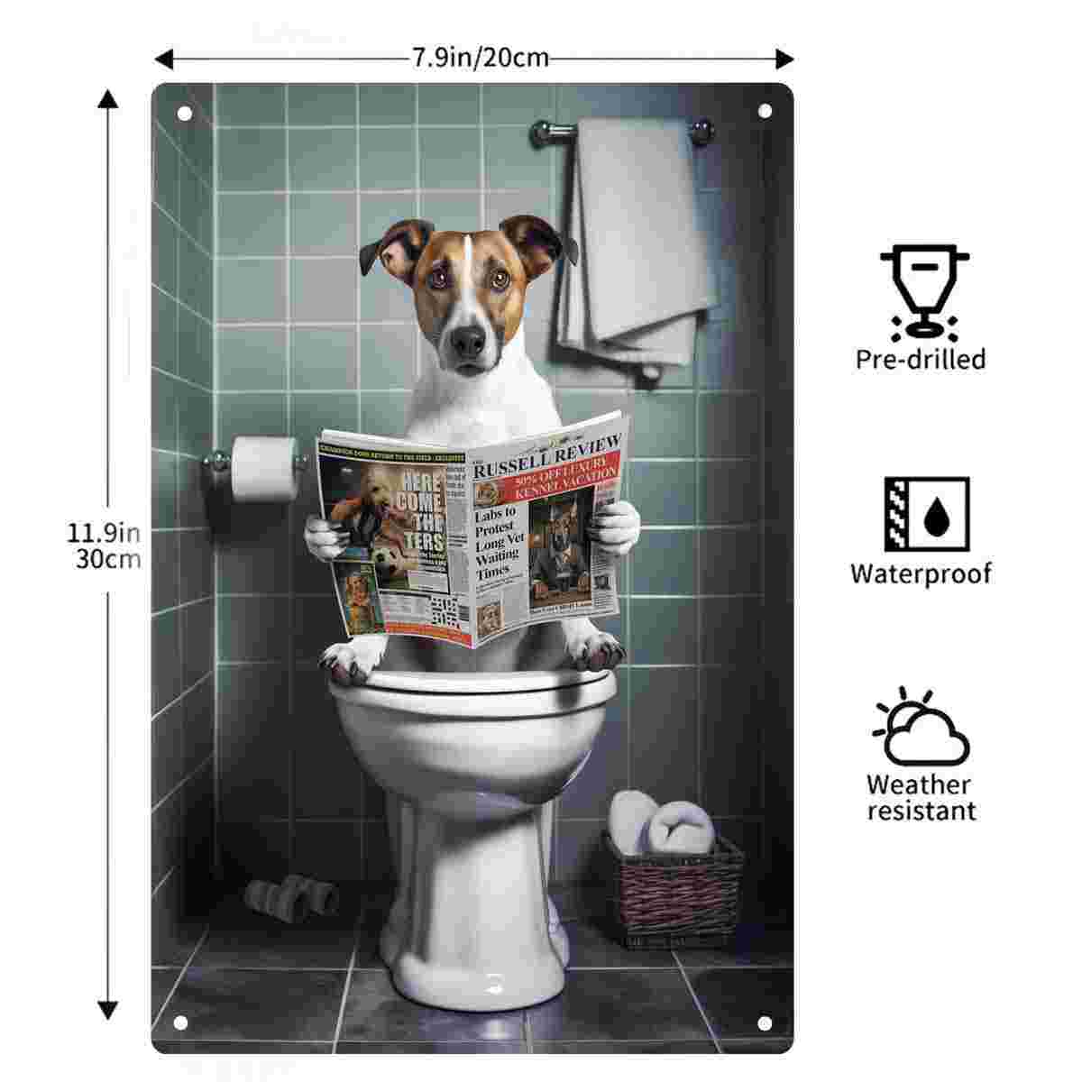 2D FLAT 1pc grappige hond die  - Home Bathroom Decor recensie en prijs