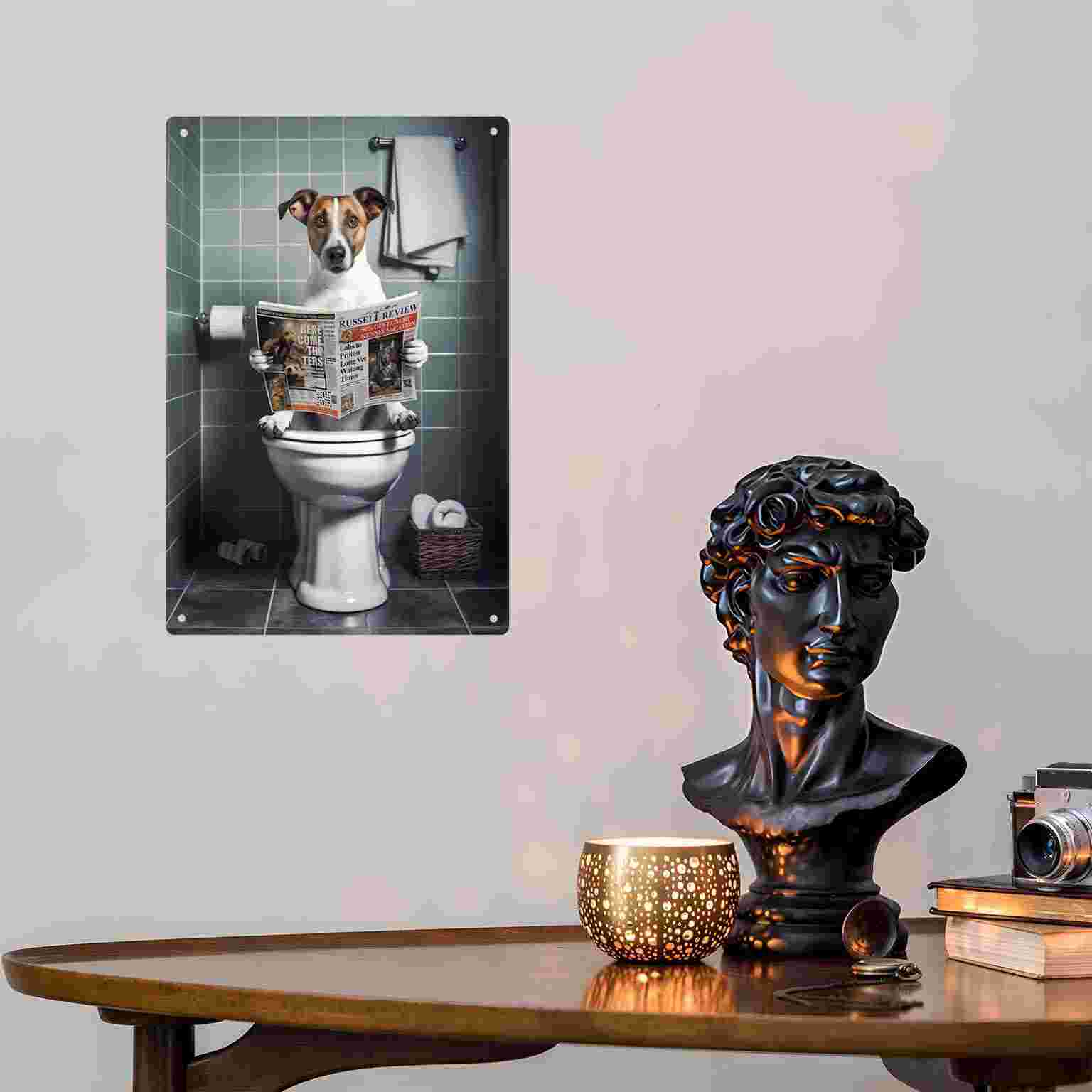 2D FLAT 1pc grappige hond die  - Home Bathroom Decor recensie en prijs