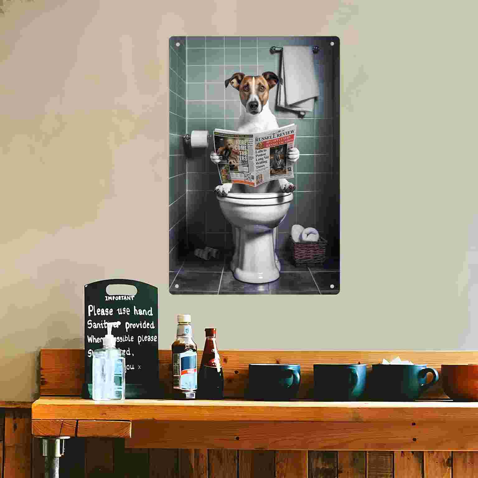 2D FLAT 1pc grappige hond die  - Home Bathroom Decor recensie en prijs