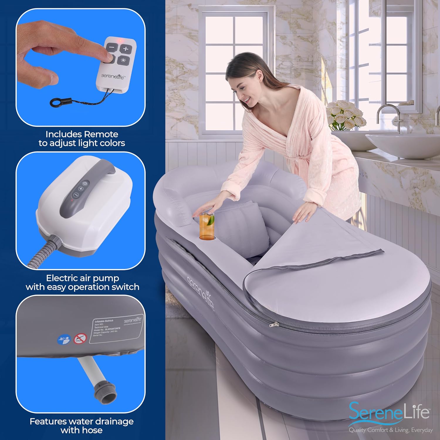 Spa-badkuip met bubbelmassagem - Bathtub Pillow Inflatable recensie en prijs
