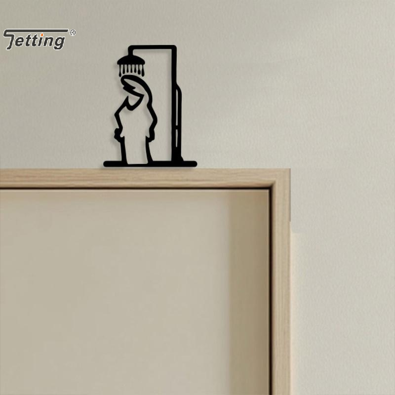 Zwarte douche figuur wanddecor - Home Bathroom Door Signs recensie en prijs