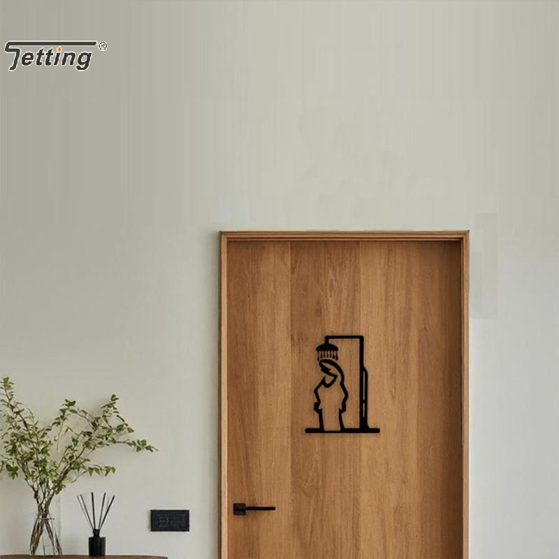 Zwarte douche figuur wanddecor - Home Bathroom Door Signs recensie en prijs
