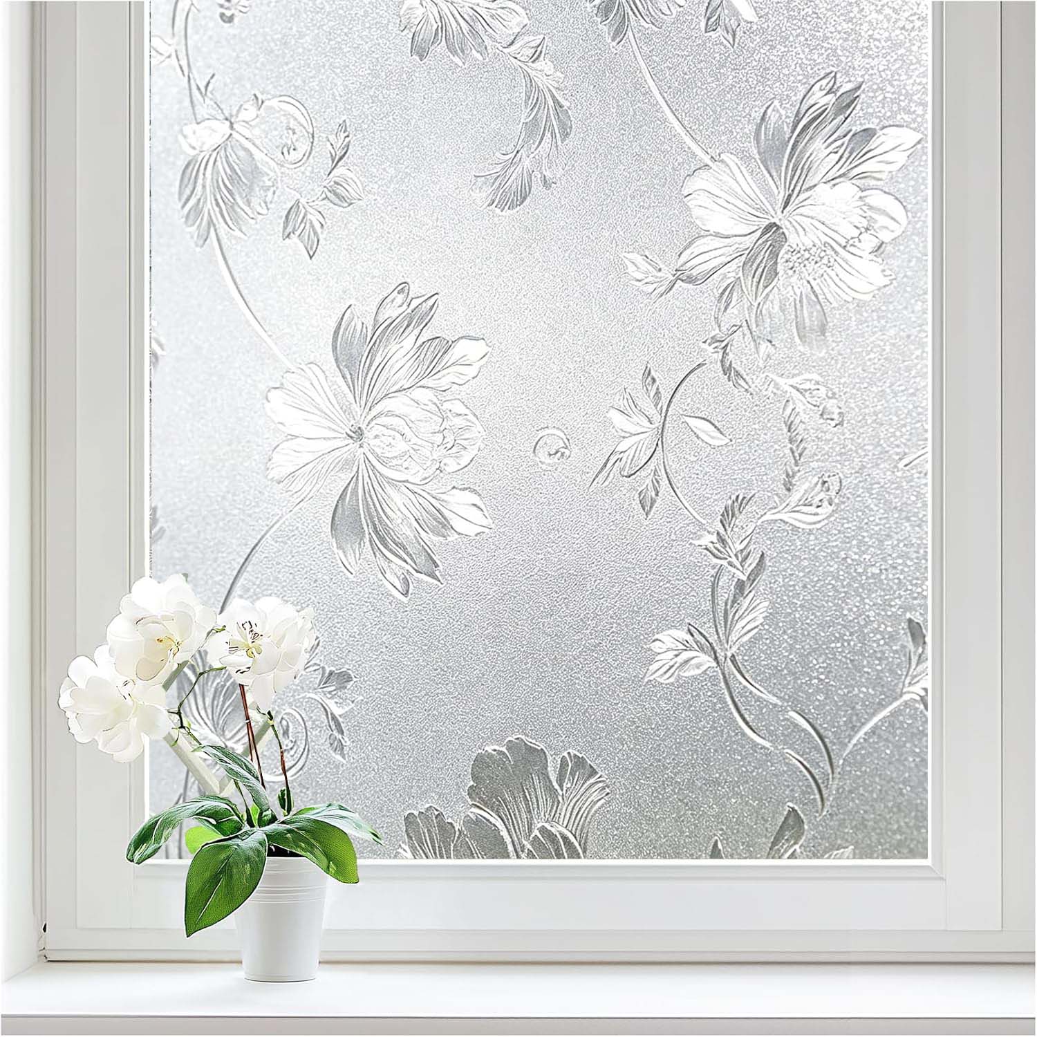 Bloemige, matglazen privacyfol - Home Bathroom Window Tint recensie en prijs