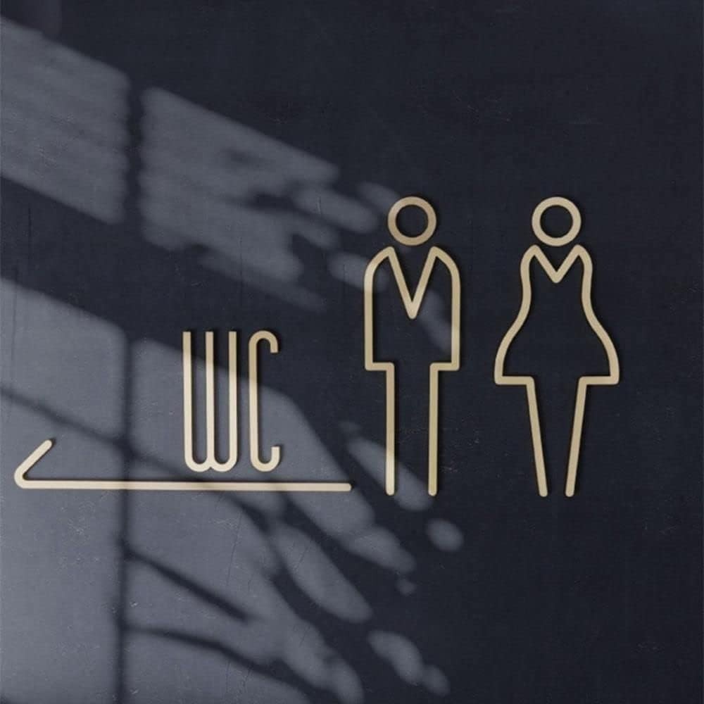 Zelfklevende messing WC-bord,  - Home Bathroom Door Signs recensie en prijs