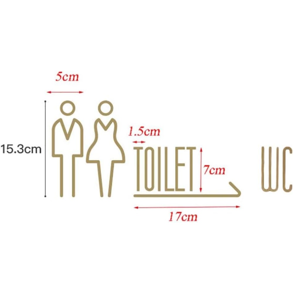 Zelfklevende messing WC-bord,  - Home Bathroom Door Signs recensie en prijs