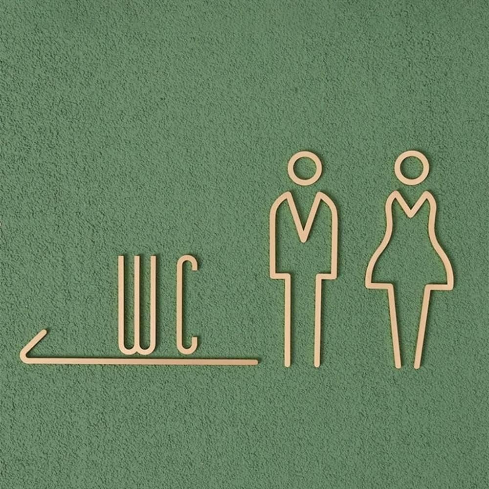 Zelfklevende messing WC-bord,  - Home Bathroom Door Signs recensie en prijs